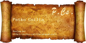 Petko Csilla névjegykártya